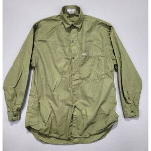 Georges Marciano GUESS Shirt Men Sz 2 (XL) Army Green USA Vintage 80s